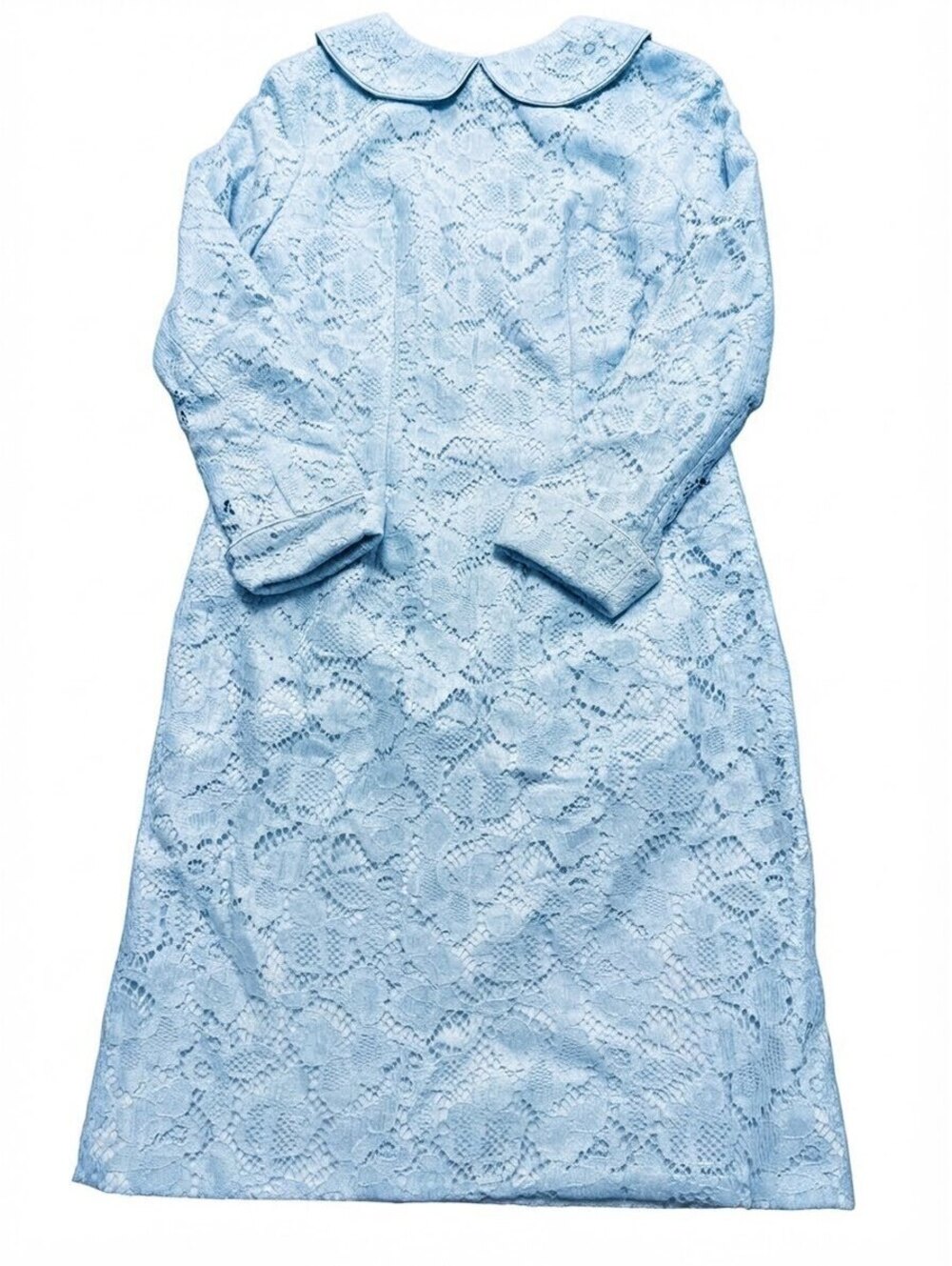 Vintage Light Blue Lace Peter Pan Collar Mod Mini Dress Size S / M